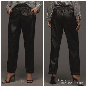 NWT new medium Anthropologie Avec Les Filles faux leather jogger Pants black